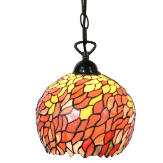 5LL-1212 Tiffany-Hängelampe-Lampe: Glas-Schirm im klassischen Art-Deko-Stil Ø 24x170 cm E27/max 1x60W Clayre & Eef/Lumilamp
