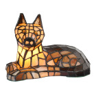 5LL-1215 Tiffany-Tischlamp-Lampe Hund Tiermotiv im...