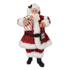 65223 Nikolaus, Weihnachtsmann, Santa Claus mit Geschenk und Schild Clayre & Eef