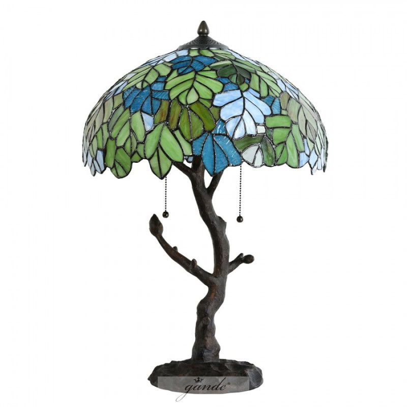 5LL-6312 Tiffany- Lampe-Leuchte-Stehlampe-Stehleuchte Baum Clayre