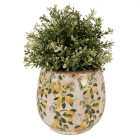 Clayre & Eef - Blumentopf Übertopf mit Zitronen und mediterranen Feeling