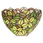 5LL-6342 Tiffany-Wandlampe-Lampe-Leuchte Blätter Blüten Blume Clayre & Eef / Lumilamp
