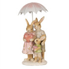 Clayre & Eef - Oster-Deko Osterhasen-Familie mit Herz unter Regenschirm Osterhase