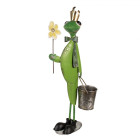 5Y1218 XL Deko-Figur Frosch Froschkönig mit Blume...