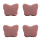 Clayre & Eef - Möbelknopf 4er Set Schrankknopf Möbelknöpfe Türknopf Schmetterling