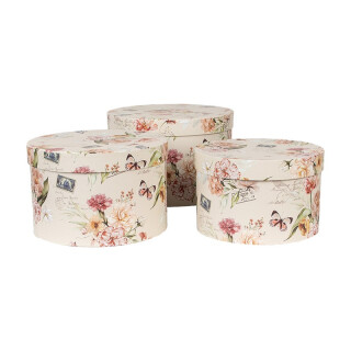 Clayre & Eef - Vintage Boxen 3er Set - Romantische Deko & Geschenkverpackung
