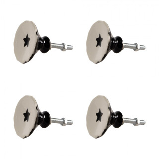Clayre & Eef - Möbelknöpfe 4er Set Stern: DIY-Trend für ein individuelles Zuhause