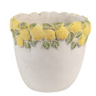 Clayre & Eef - Blumentopf mit Zitronenmotiv:...