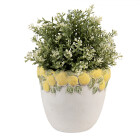 Clayre & Eef - Blumentopf mit Zitronenmotiv:...