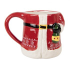 Clayre & Eef - Die Weihnachtstasse mit Deckel: Ein fröhlicher Weihnachtsmann für deine Feiertage!