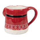 Clayre & Eef - Die Weihnachtstasse mit Deckel: Ein fröhlicher Weihnachtsmann für deine Feiertage!