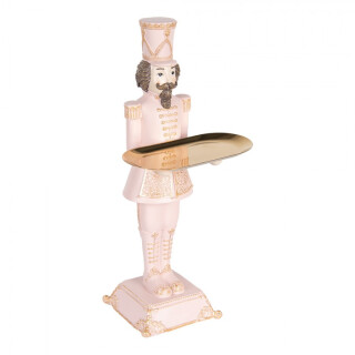 Clayre & Eef - Der Butler für Weihnachten: Romantischer Nussknacker mit Servier-Tablett