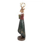 Clayre & Eef - Ein Hauch von Eleganz: Hirsch-Deko mit Kranz für die Weihnachtszeit