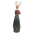 Clayre & Eef - Ein Hauch von Eleganz: Hirsch-Deko mit Kranz für die Weihnachtszeit