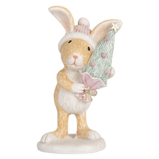 Clayre & Eef - Ein kleiner Begleiter: Niedliche Hasen-Figur mit Christbaum
