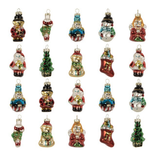 Clayre & Eef - Weihnachten: Zauberhaftes 20er Set Mini-Figuren für den Landhaus-Baum!