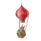 Clayre & Eef - Weihnachtsanhänger Heißluftballon: Rotkäppchen auf Rentier-Flug!