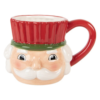 Clayre & Eef - Klassischer Charme: Keramik-Tasse Nussknacker für Glühwein-Momente (350 ml)