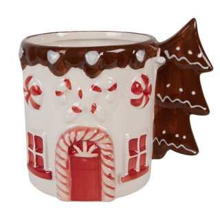 Clayre & Eef - Die ultimative Weihnachtstasse: 400 ml Lebkuchenhaus mit 3D-Tannenbaum F