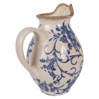 Clayre & Eef - Dekokanne Delft Romance : Zarter Vintage-Krug in Beige-Blau für Ihren Country-Salon!