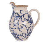 Clayre & Eef - Dekokanne Delft Romance : Zarter Vintage-Krug in Beige-Blau für Ihren Country-Salon!