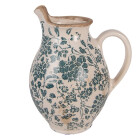 Clayre & Eef - Dekokanne Moss Green Antique : Rustikaler Keramik-Krug im Shabby Cottage Chic!