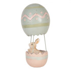 Clayre & Eef - Abenteuer im Oster-Ballon! Ihre Osterhase Osterhasen Figur in Pastellfarben für den Landhaus-Frühling!