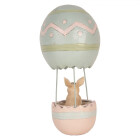Clayre & Eef - Abenteuer im Oster-Ballon! Ihre Osterhase Osterhasen Figur in Pastellfarben für den Landhaus-Frühling!