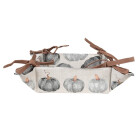 Clayre & Eef - Herbst-Tafel-Star! Wendbares Brotkörbchen mit stilvollem Kürbis-Muster - (35 x 35 x 8 cm)