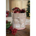 Clayre & Eef - Zimt und Zucker! Runder Brotkorb mit Lebkuchenhaus-Motiv - ( ca. 15 x 16 cm)