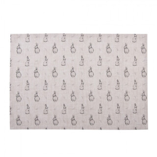 Clayre & Eef - Zarte Landhaus-Skizze! 6er Set Oster- Hasen-Tischsets im DIY-Look - (48x33 cm)