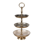Clayre & Eef - Grauer Glamour: 3-Schicht Etagere in...