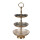 Clayre & Eef - Grauer Glamour: 3-Schicht Etagere in Gold/Anthrazit für elegante Vintage-Tafeln -  ca. 18 x 35 cm