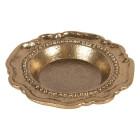 Clayre & Eef - Kleines Goldstück: Vintage Deko-Schale mit Perlenrand für den romantischen Landhaus-Glamour -  ca. 12 x 2 cm
