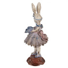 Clayre & Eef - Landhaus-Ballerina: Deko-Figur Hase im Glitzer-Tutu für Dein romantisches Cottage - 35 x 15 x 14 cm