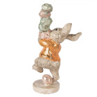 Clayre & Eef - Balancier-Akt & Zucker-Schock: Deko-Figur Hase mit XXL-Eis für Dein humorvolles Landleben - 28 x 16 x 10 cm