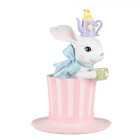 Clayre & Eef - Ostern Dekofigur Osterhase im Zylinder...