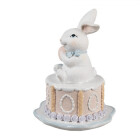 Clayre & Eef - Ostern Dekofigur Osterhase auf Torte...