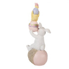 Clayre & Eef - Dekorationsfigur Oster-Hase Weiß Kunststoff von - 8x6x19 cm