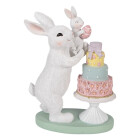 Clayre & Eef - Dekorationsfigur Oster-Hase mit Torte...