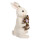 Clayre & Eef - Dekorationsfigur Hase mit Schokoladenkranz Weiß, Kunststoff - 17x16x30 cm