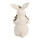 Clayre & Eef - Dekorationsfigur Hase mit Schokoladenkranz Weiß, Kunststoff - 17x16x30 cm