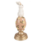 Clayre & Eef - Blütentraum zu Ostern: Hase auf großem Ei -  ca. 10x26 cm