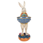 Clayre & Eef - Farbenfroher Osterhase mit blauer...