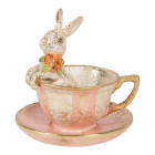 Clayre & Eef - Charmanter Osterhase in rosa-goldener...