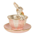 Clayre & Eef - Charmanter Osterhase in rosa-goldener...