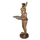 Clayre & Eef - Deko Hase Braun mit Schale Kunststoff...