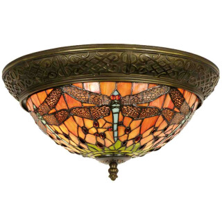 LumiLamp - Tiffany Deckenlampe Glaslampe ca. 19 x 2x E14 Max. 40W 5LL-5360 -  ca. 38 cm
