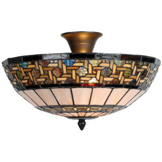 LumiLamp - Tiffany Deckenlampe Glaslampe ca. 25 x 2 x E14 Max. 40W 5LL-5604 -  ca. 40 cm