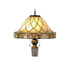 LumiLamp - Zeitlose Eleganz Bodenlampe: Tiffany Stehlampe Beige Bleiglas-Glanz für Ihr Zuhause -  ca. 46 cm